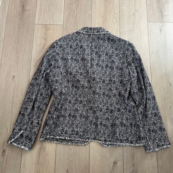 Talbots Women’s Navy Blue Tweed Blazer Size 16 - Picture 2 of 9